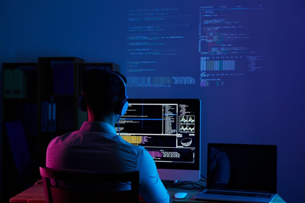 student analyzing stock charts with AI tools